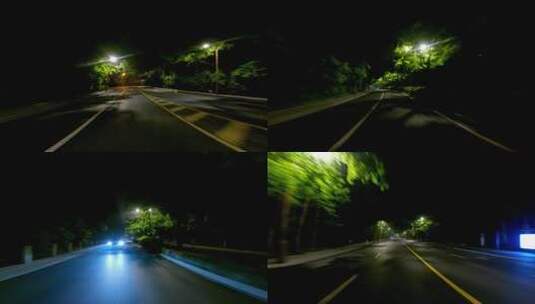 夜晚杭州市之江路车尾行车空镜1高清在线视频素材下载