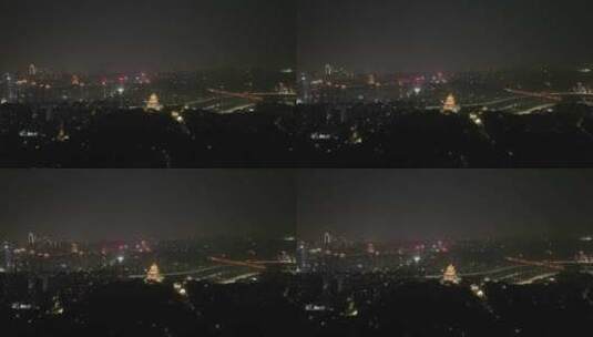 重庆鸿恩寺夜景航拍重庆夜景城市风光风景高清在线视频素材下载