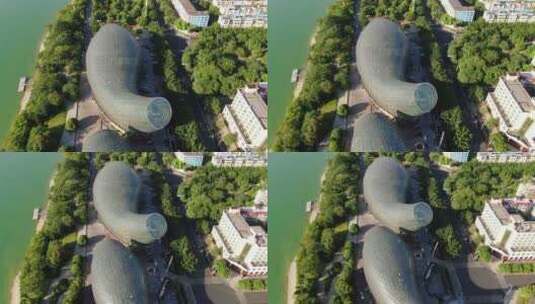 航拍广西柳州双鱼汇地标大城市建筑实拍高清在线视频素材下载
