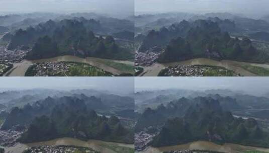 实拍桂林山水如墨水丹青高清在线视频素材下载