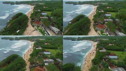 日惹克拉卡古农基都海滩美景的鸟瞰图。高清在线视频素材下载