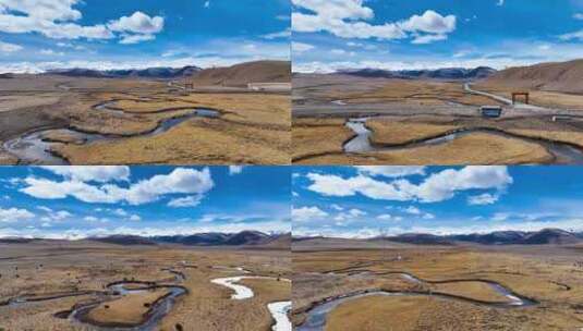冬季高山牧场河流高清在线视频素材下载