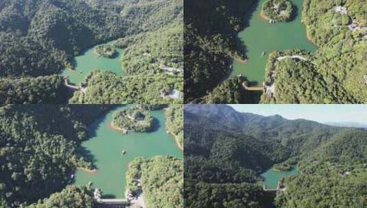 祖国大好河山肇庆鼎湖山5A景区蝴蝶湖航拍高清在线视频素材下载