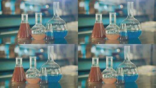 实验室中的玻璃烧瓶高清在线视频素材下载