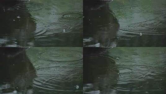 4K雨水惊蛰谷雨意境屋檐雨滴滴水高清在线视频素材下载