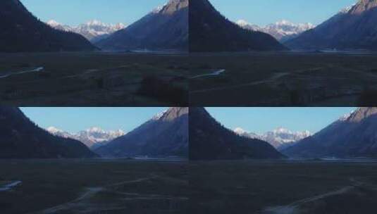 4k航拍西藏然乌湖雪山牧场高清在线视频素材下载