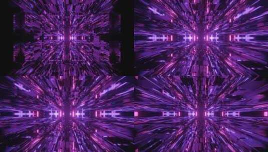 环状紫色3D炫目电影隧道高清在线视频素材下载