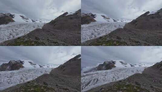 航拍四川第二高峰中山峰冰川冰塔林风光高清在线视频素材下载