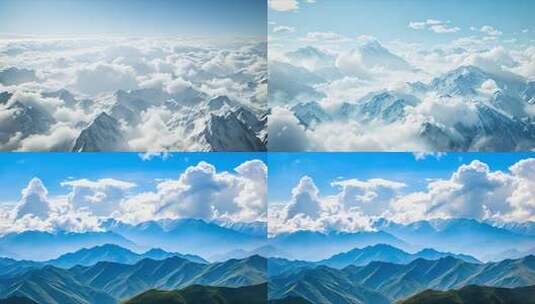 大气壮阔唯美雪山风光 连绵不断的广阔山脉高清在线视频素材下载