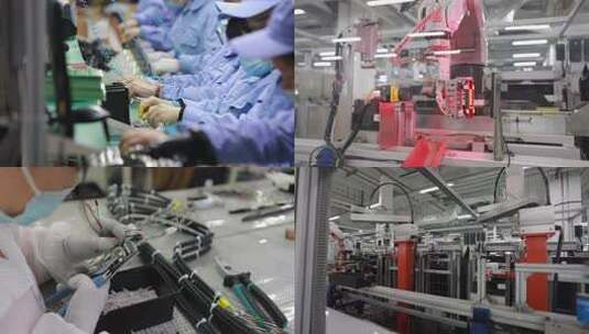电子厂机械化生产车间高清在线视频素材下载