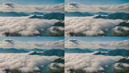 高山云海壮丽全景高清在线视频素材下载