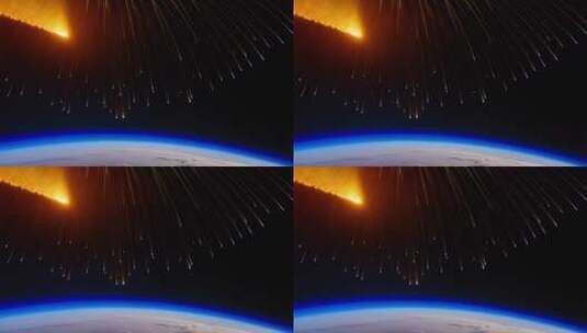 地球外太空流星划过景象高清在线视频素材下载