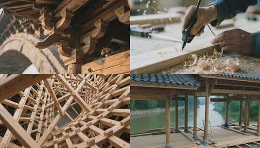 工匠木材上使用电动工具操作高清在线视频素材下载