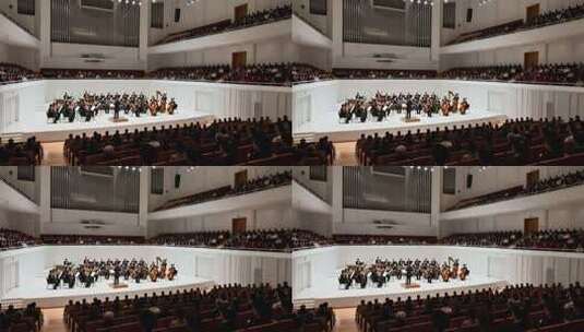 音乐厅管弦乐队演奏场景高清在线视频素材下载