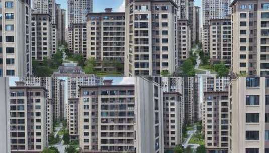 现代小区住宅楼航拍居民楼住宅小区建筑群高清在线视频素材下载