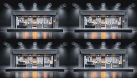 极简风格实验室微缩模型科技感十足高清在线视频素材下载