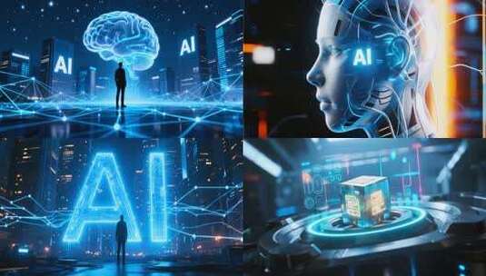 中国创新新质生产力科技AI人工智能机器人高清在线视频素材下载