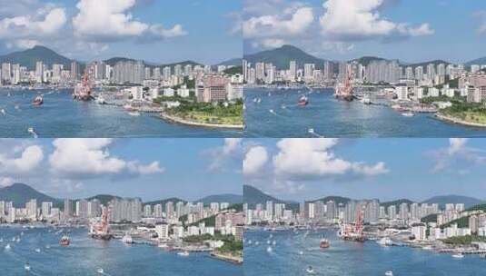 航拍海南三亚湾高清在线视频素材下载