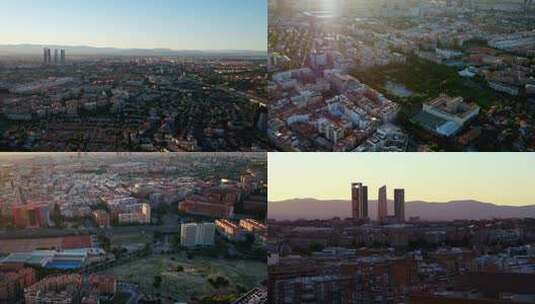 西班牙 马德里城市建筑鸟瞰全景高清在线视频素材下载
