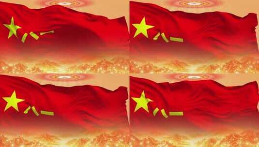 循环军旗（分层文件）高清AE视频素材下载