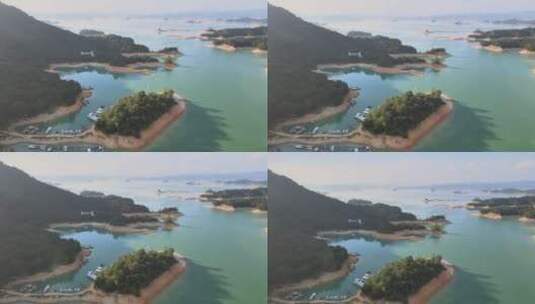万绿湖 新丰江 河源 水库 青山绿水 生态高清在线视频素材下载