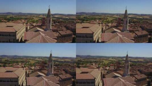 意大利托斯塔纳小镇全景航拍高清在线视频素材下载