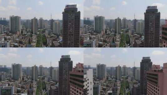 航拍贵阳城市高楼交通高清在线视频素材下载