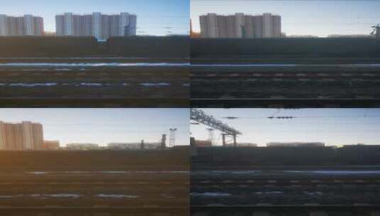 实拍 路途 火车 窗外 风景 竖屏高清在线视频素材下载