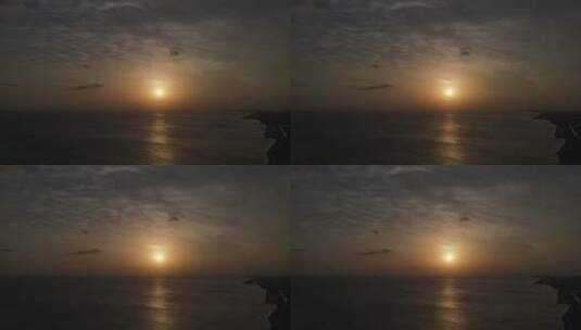 海上夕阳4K航拍原素材高清在线视频素材下载