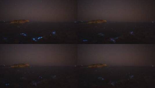 双子座流星雨威海小石岛后山的海岸星空高清在线视频素材下载