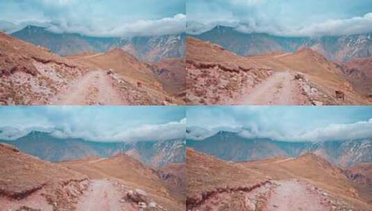 山上的泥土路特写高清在线视频素材下载