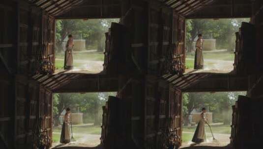 一个穿着传统服装的农妇高清在线视频素材下载