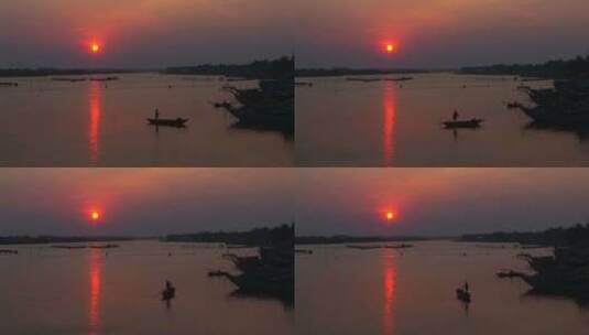 越南湄公河后的日落高清在线视频素材下载
