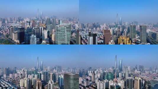 上海浦东CBD航拍风光高清在线视频素材下载
