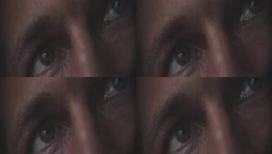 男人的眼睛直视一个方向的特写拍摄高清在线视频素材下载