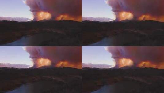 山上燃烧的大火高清在线视频素材下载