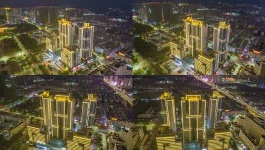 贵港宏桂城市广场夜景延时视频高清在线视频素材下载