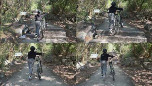 公园骑车 锻炼身体高清在线视频素材下载