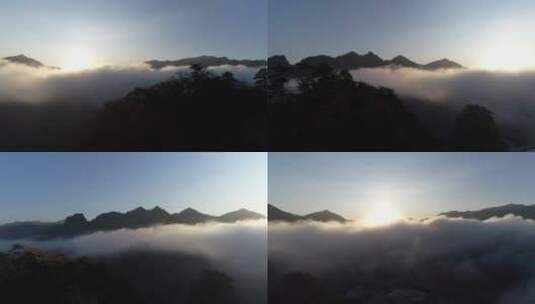 山区清晨日出航拍高清在线视频素材下载