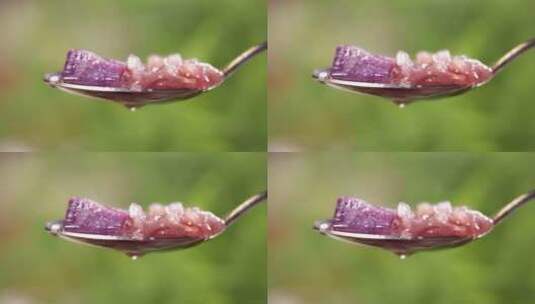 一勺紫薯银耳粥高清在线视频素材下载