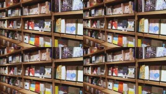 书店内的日本文学书架高清在线视频素材下载