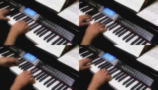 钢琴家的手在弹钢琴高清在线视频素材下载