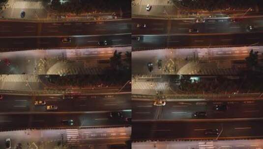 浦西徐家汇内环高架夜景俯拍高清在线视频素材下载