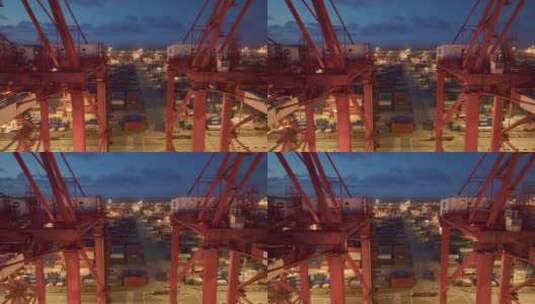 港口夜景航拍高清在线视频素材下载