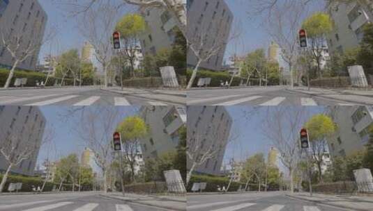 城市街道红绿灯特写高清在线视频素材下载
