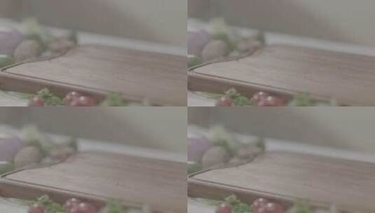 厨房菜板 西红柿坠落高清在线视频素材下载