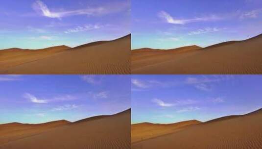 新疆沙丘沙漠天空蓝天白云高清在线视频素材下载
