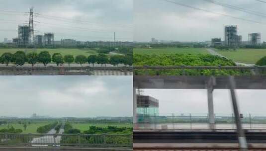 火车行驶中窗外的风景4K视频素材高清在线视频素材下载