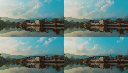 安徽宏村南湖的延时摄影高清在线视频素材下载