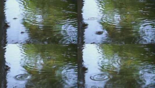 雨滴湖面宁静自然高清在线视频素材下载